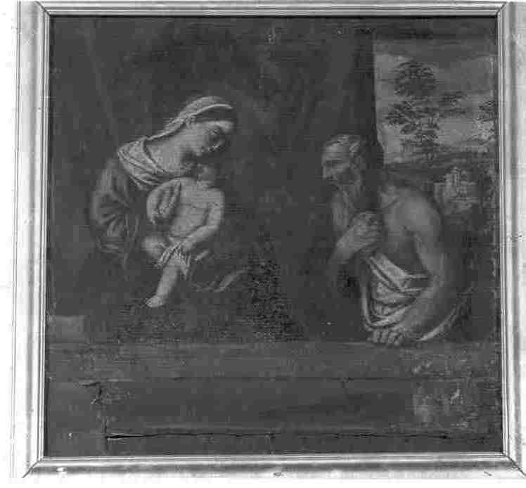 Madonna con Bambino e San Girolamo (dipinto, opera isolata) - ambito bresciano (sec. XVI)