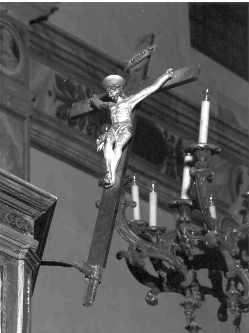 crocifisso, elemento d'insieme - bottega bresciana (sec. XVII)