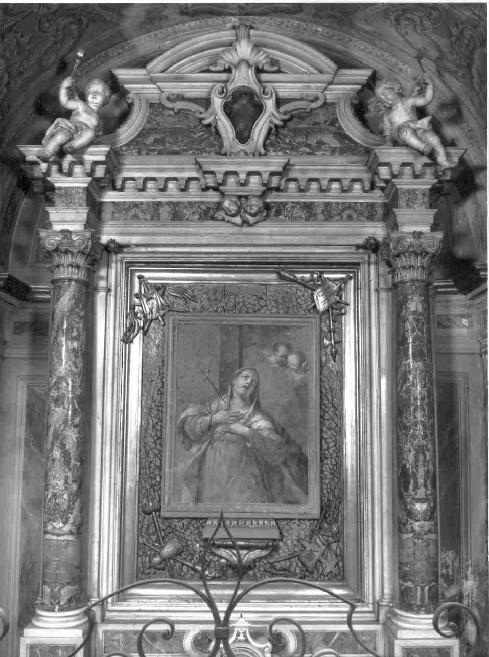 angioletti con simboli della Passione (ancona, opera isolata) - ambito bresciano (metà sec. XVIII)