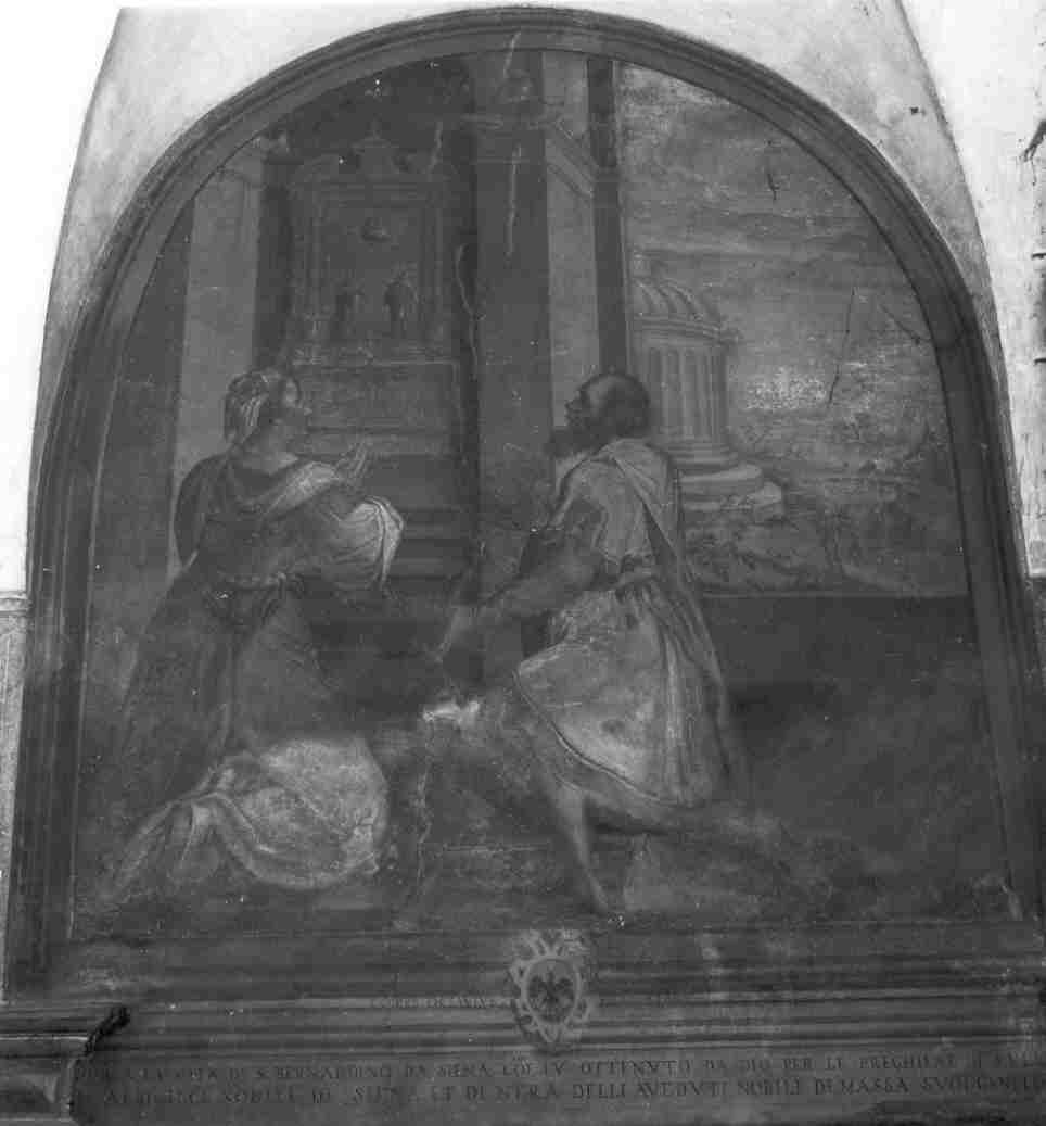 annuncio della nascita di San Bernardino da Siena (dipinto, opera isolata) di Gandino Antonio (inizio sec. XVII)