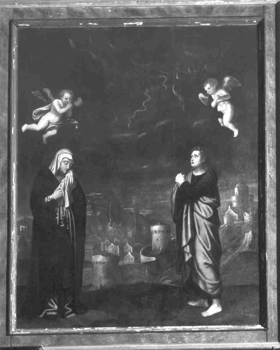 Madonna con San Giovanni Evangelista e angeli (dipinto, opera isolata) - ambito bresciano (secondo quarto sec. XVI)