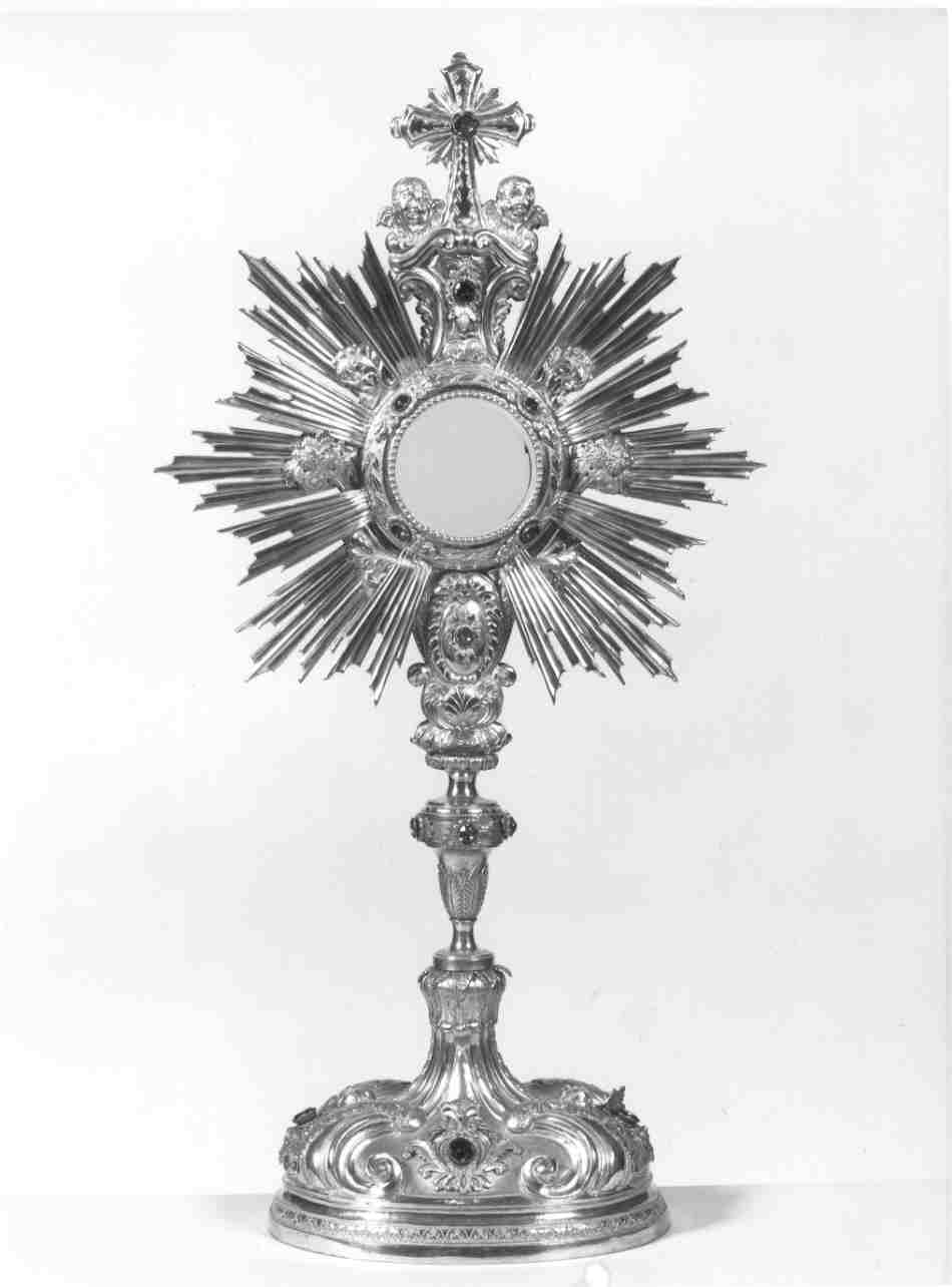 ostensorio - a raggiera, opera isolata - ambito bresciano (seconda metà sec. XIX)