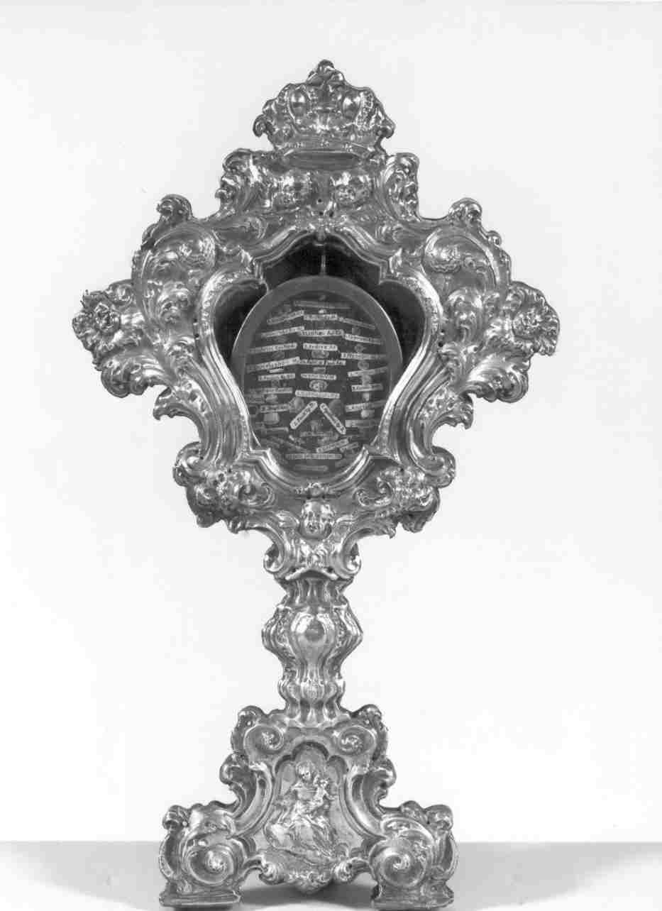 reliquiario - a ostensorio, opera isolata - ambito bresciano (prima metà sec. XVIII)