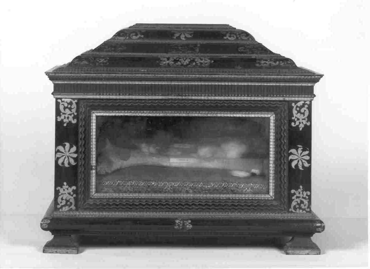 reliquiario a teca - a urna, coppia - ambito bresciano (sec. XIX)