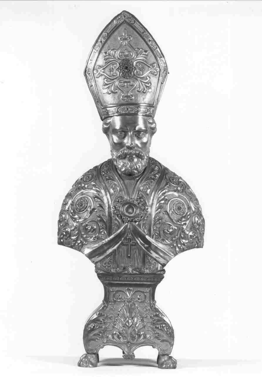 Santo vescovo (reliquiario - a busto, serie) - ambito lombardo (seconda metà sec. XIX)