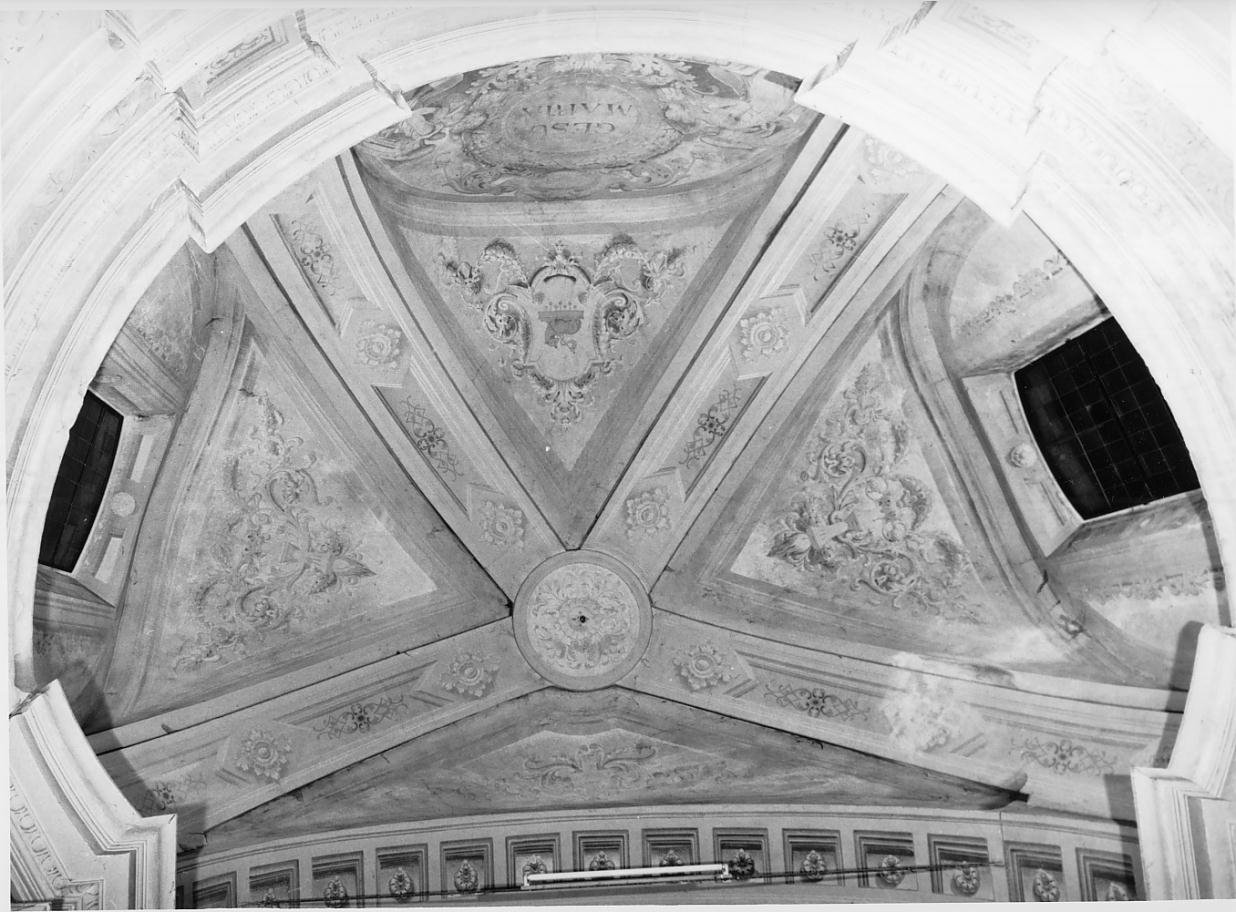 Motivi decorativi geometrici con formelle (dipinto) di Baldissara Anselmo (sec. XX)
