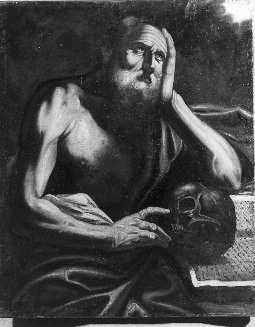 San Girolamo in meditazione (dipinto) - ambito lombardo (sec. XIX)