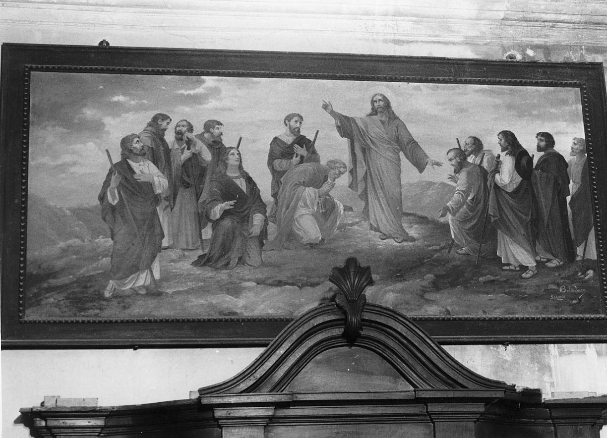 Cristo parla agli Apostoli prima dell'Ascensione (dipinto) di Baldissara Anselmo (sec. XX)
