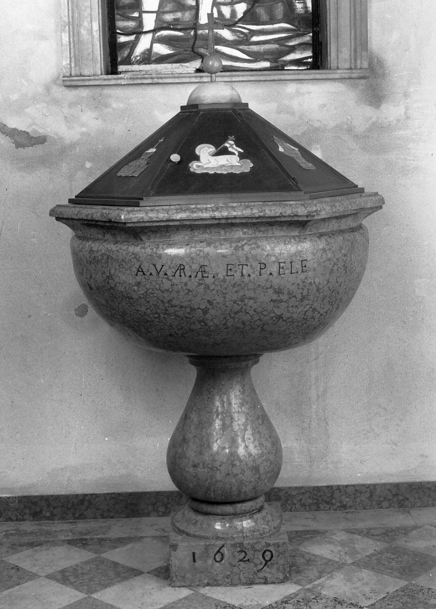 fonte battesimale - a fusto - ambito lombardo (sec. XVII)