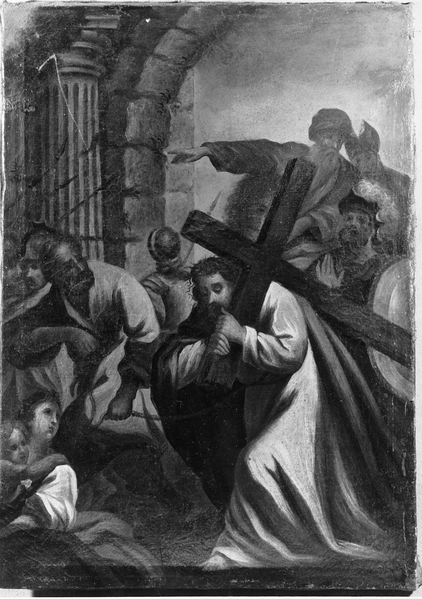 Stazione II Gesu' caricato della croce (dipinto) - ambito mantovano (sec. XIX)