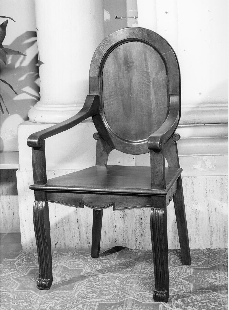 sedia - a braccioli - ambito mantovano (sec. XIX)