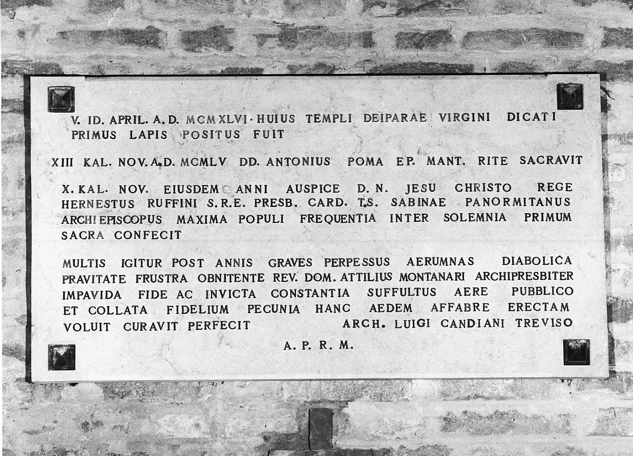 lapide documentaria - ambito mantovano (sec. XX)