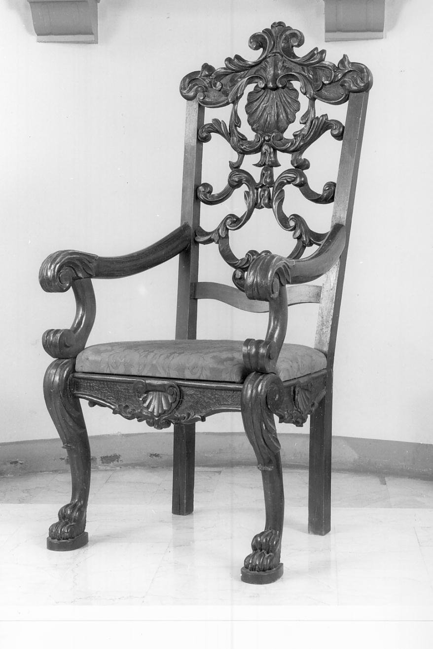 sedia - a braccioli - ambito mantovano (seconda metà sec. XIX)