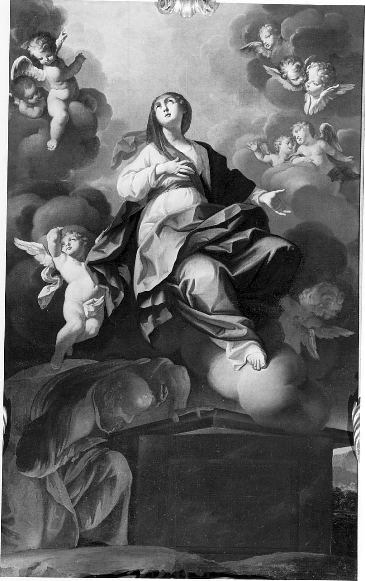 Madonna con altri personaggi (dipinto, elemento d'insieme) di Ghislina Marcantonio (prima metà sec. XVIII)