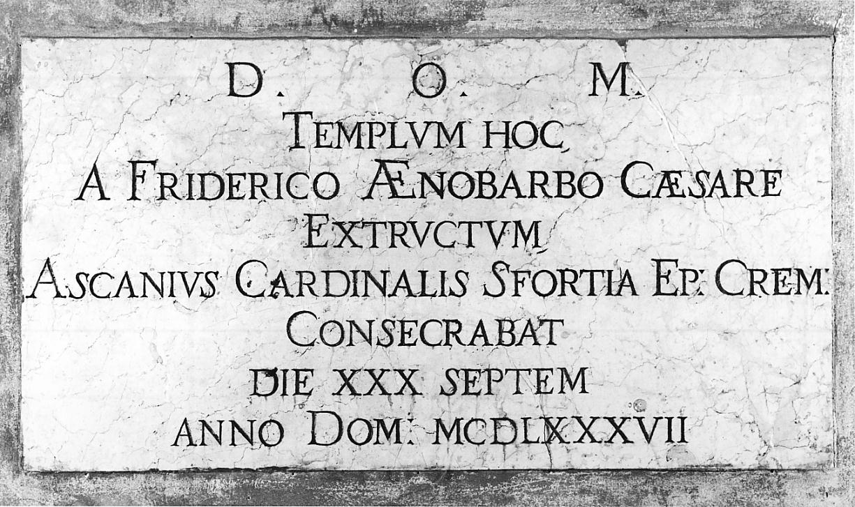 lapide, opera isolata - ambito cremonese (prima metà sec. XVIII)