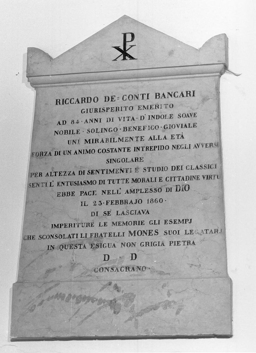 lapide commemorativa - ambito mantovano (sec. XIX)