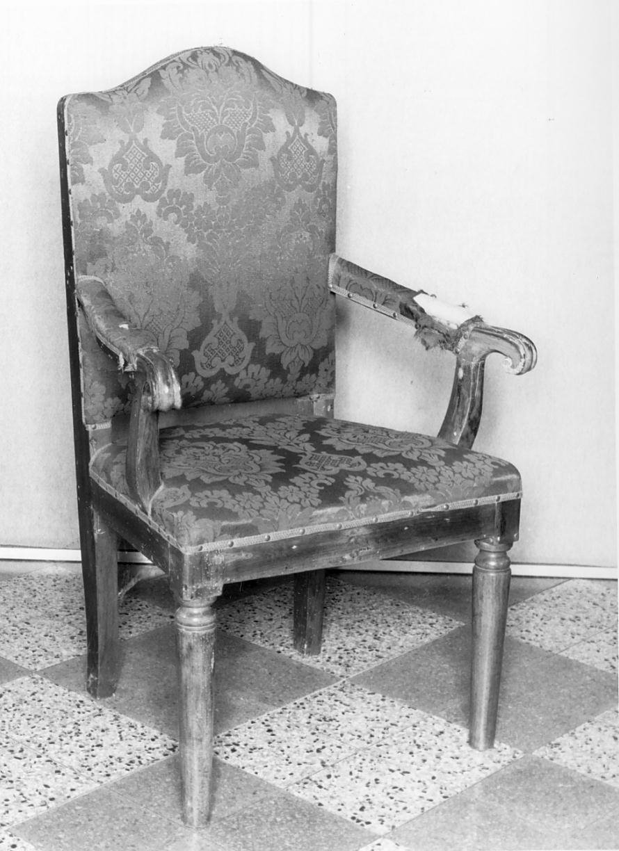 sedia - a braccioli - ambito mantovano (prima metà sec. XIX)