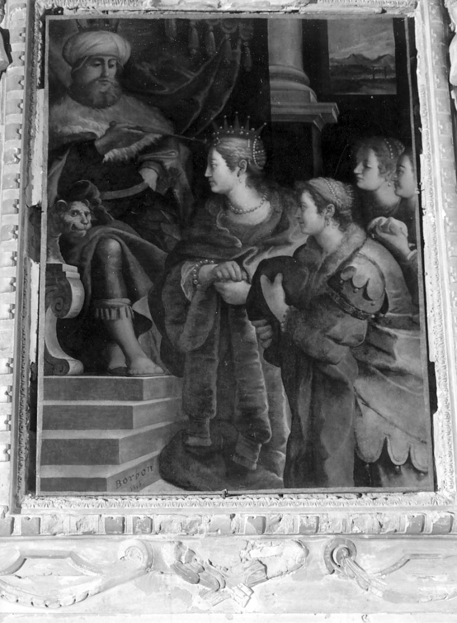 Eroine bibliche, Ester incoronata da Assuero (dipinto, ciclo) di Borbone Jacopo da Novellara (primo quarto sec. XVII)