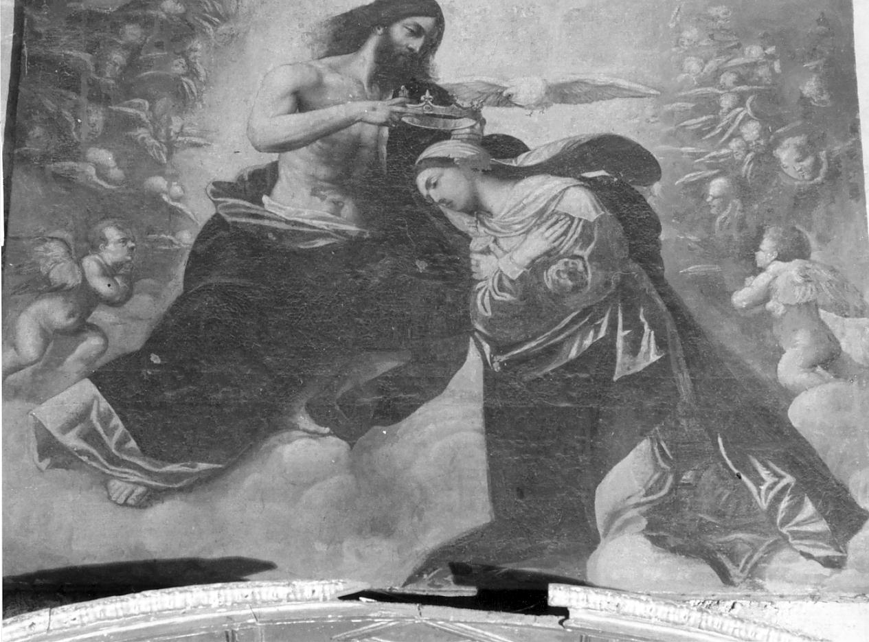 incoronazione di Maria Vergine (dipinto, opera isolata) - ambito lombardo (ultimo quarto sec. XVI)