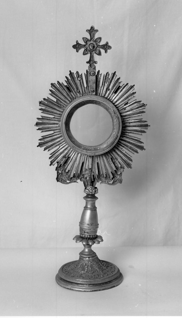 ostensorio - a raggiera, opera isolata - ambito lombardo (seconda metà sec. XIX)