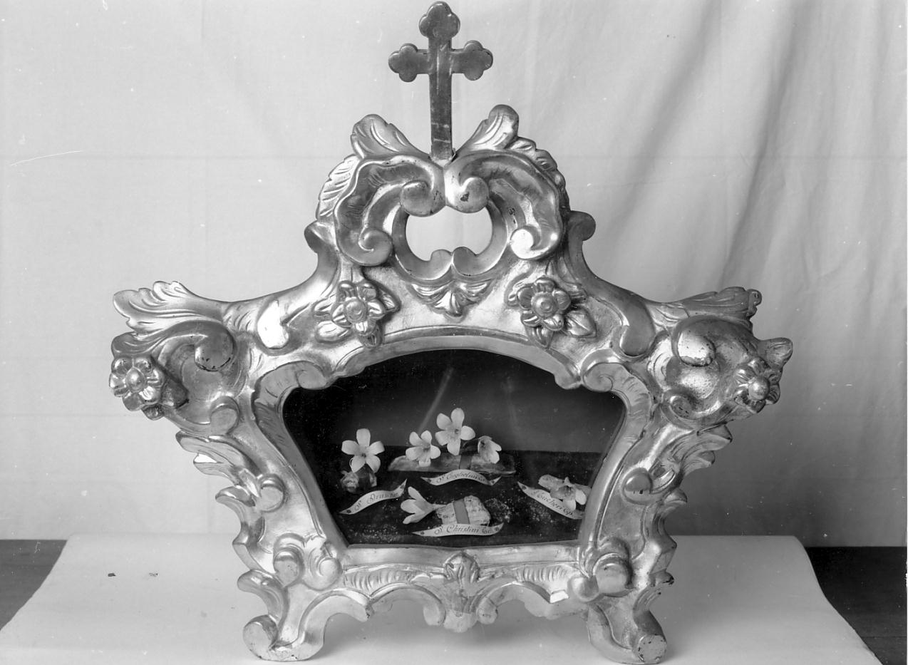 reliquiario a teca - a urna, serie - ambito lombardo (ultimo quarto sec. XVIII)