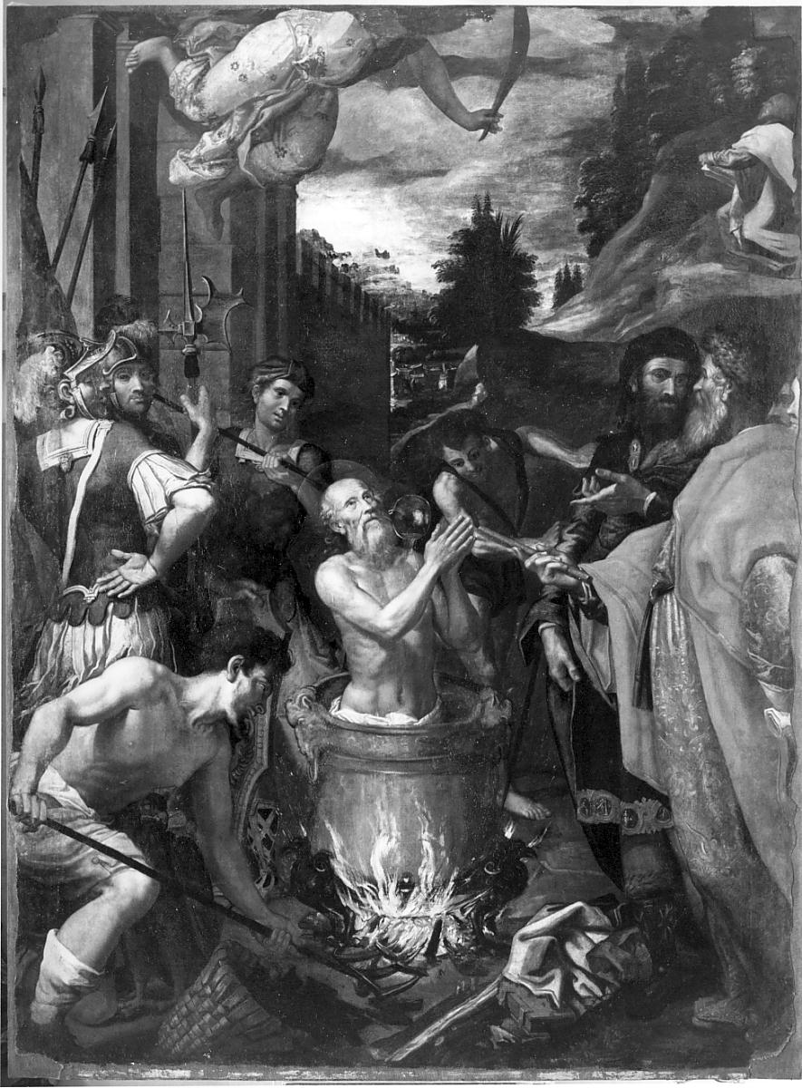 San Giovanni Evangelista in Patmos (dipinto, opera isolata) di Ghidoni Galeazzo (fine sec. XVI)