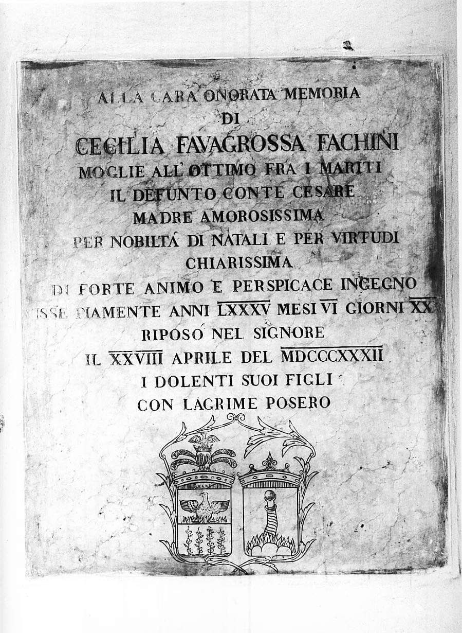 lapide commemorativa - ambito mantovano (sec. XIX)