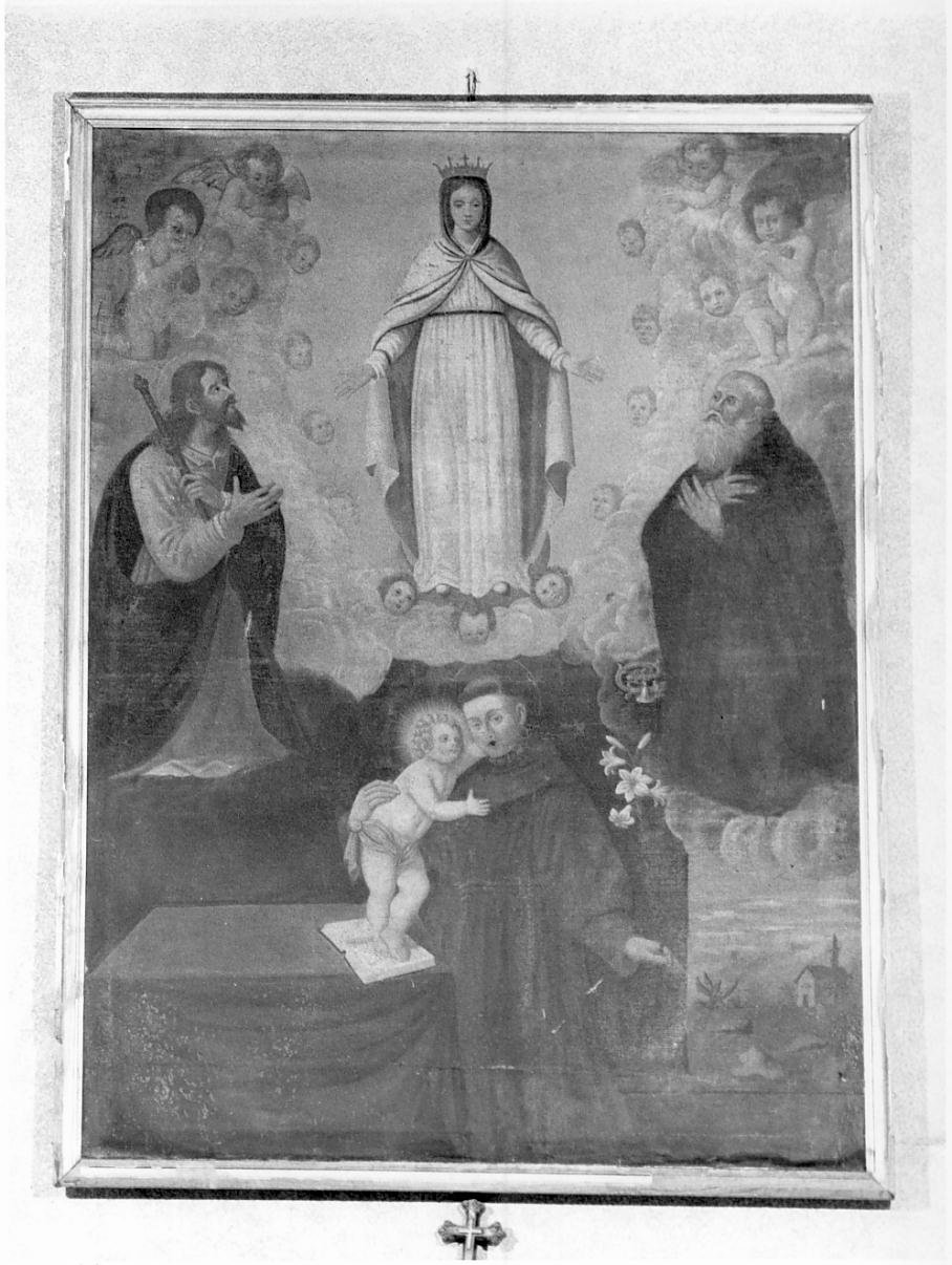 Madonna Immacolata tra San Giacomo, Sant'Antonio da Padova e San Benedetto (dipinto) - ambito lombardo (seconda metà sec. XVIII)