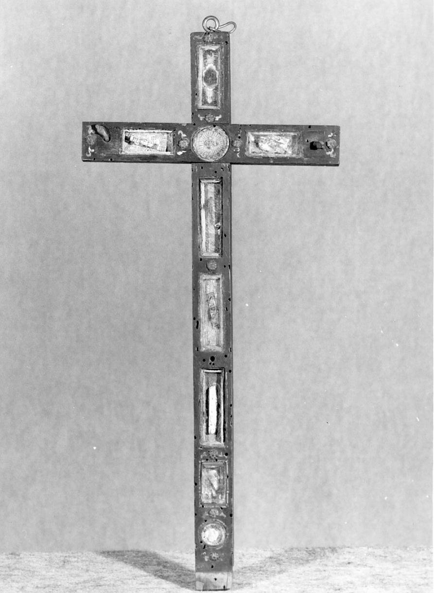 reliquiario - a croce - ambito mantovano (seconda metà sec. XIX)