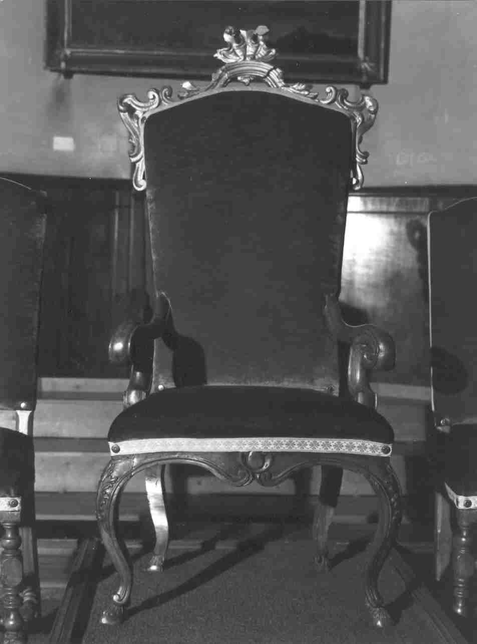 poltrona, opera isolata - ambito mantovano (seconda metà sec. XIX)