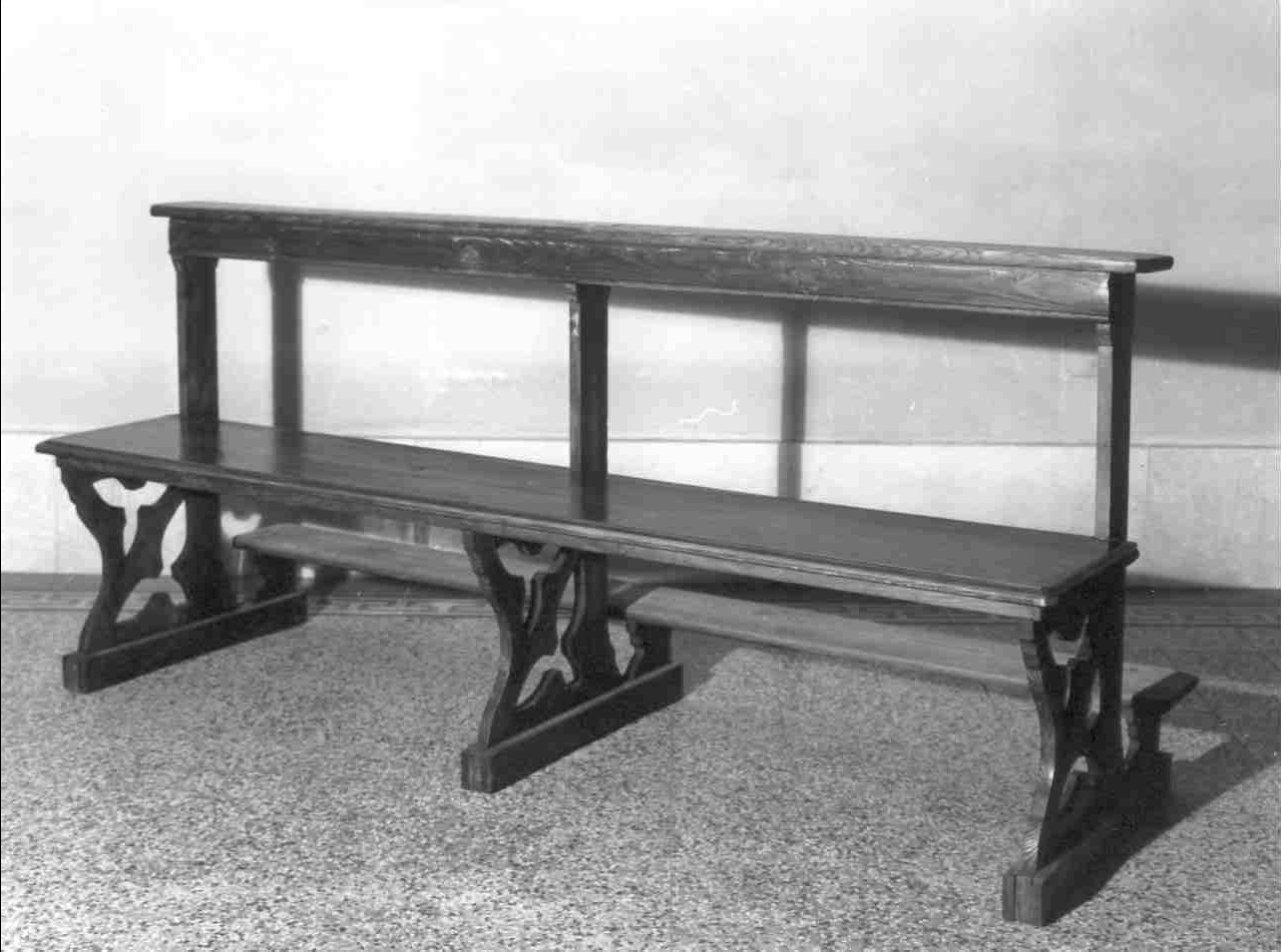 banco da chiesa, opera isolata - ambito mantovano (ultimo quarto sec. XIX)