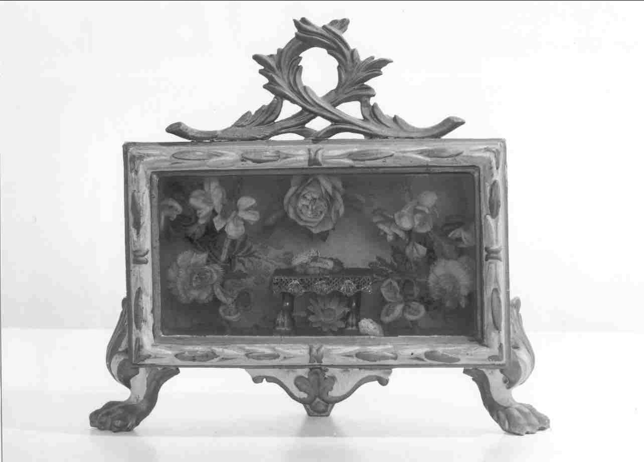 reliquiario a teca, serie - ambito mantovano (primo quarto sec. XX)