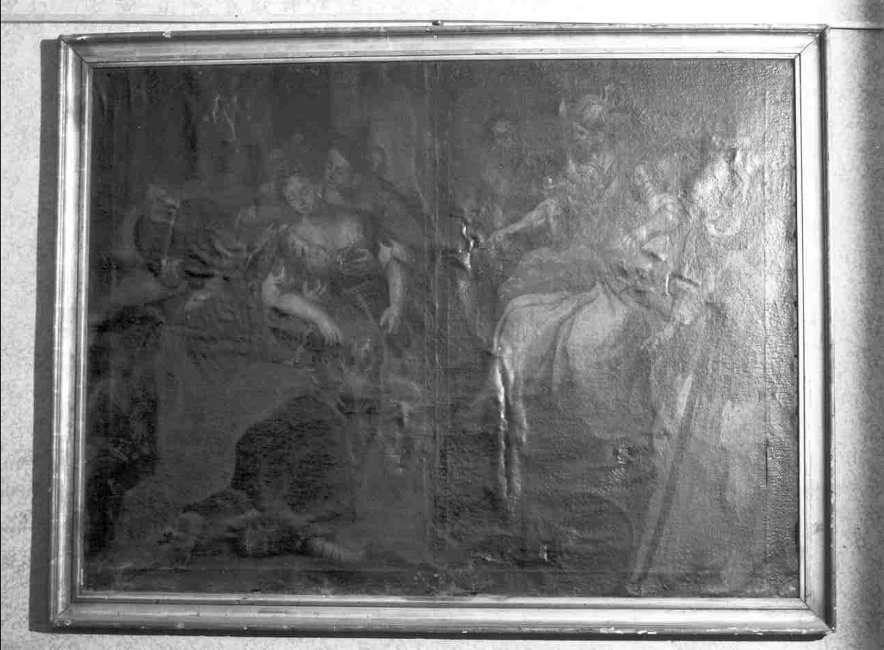 Ester sviene dinanzi ad Assuero (dipinto, opera isolata) - ambito veneto (prima metà sec. XVIII)