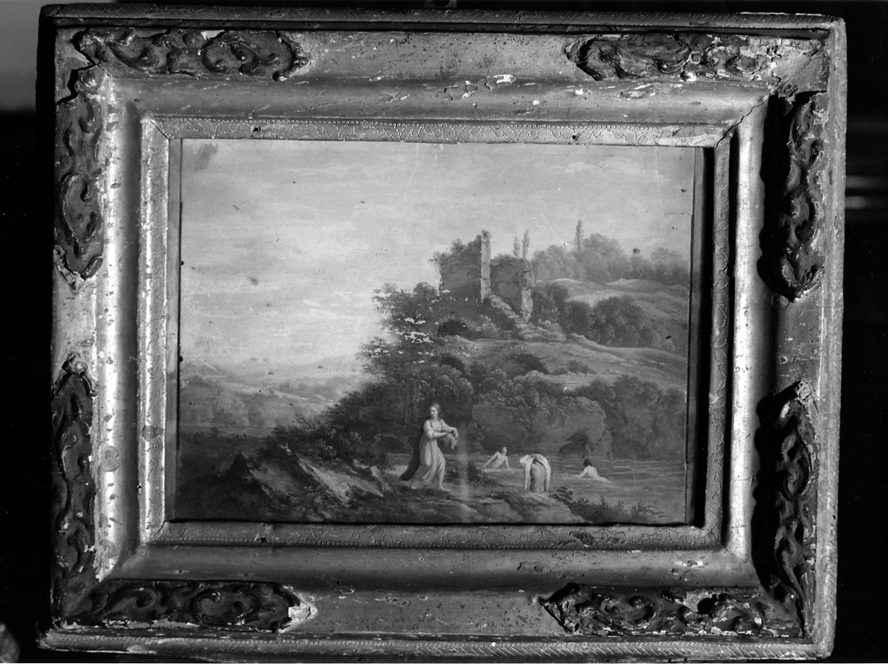 paesaggio con rovine (dipinto, opera isolata) - ambito veneto (prima metà sec. XVIII)