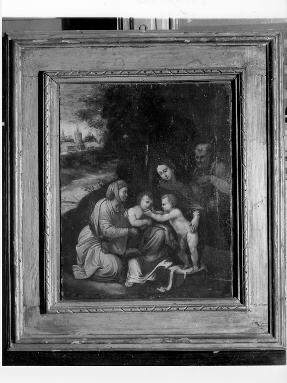 Sacra Famiglia con San Giovannino e Sant'Elisabetta (dipinto, opera isolata) - ambito mantovano (seconda metà sec. XVI)