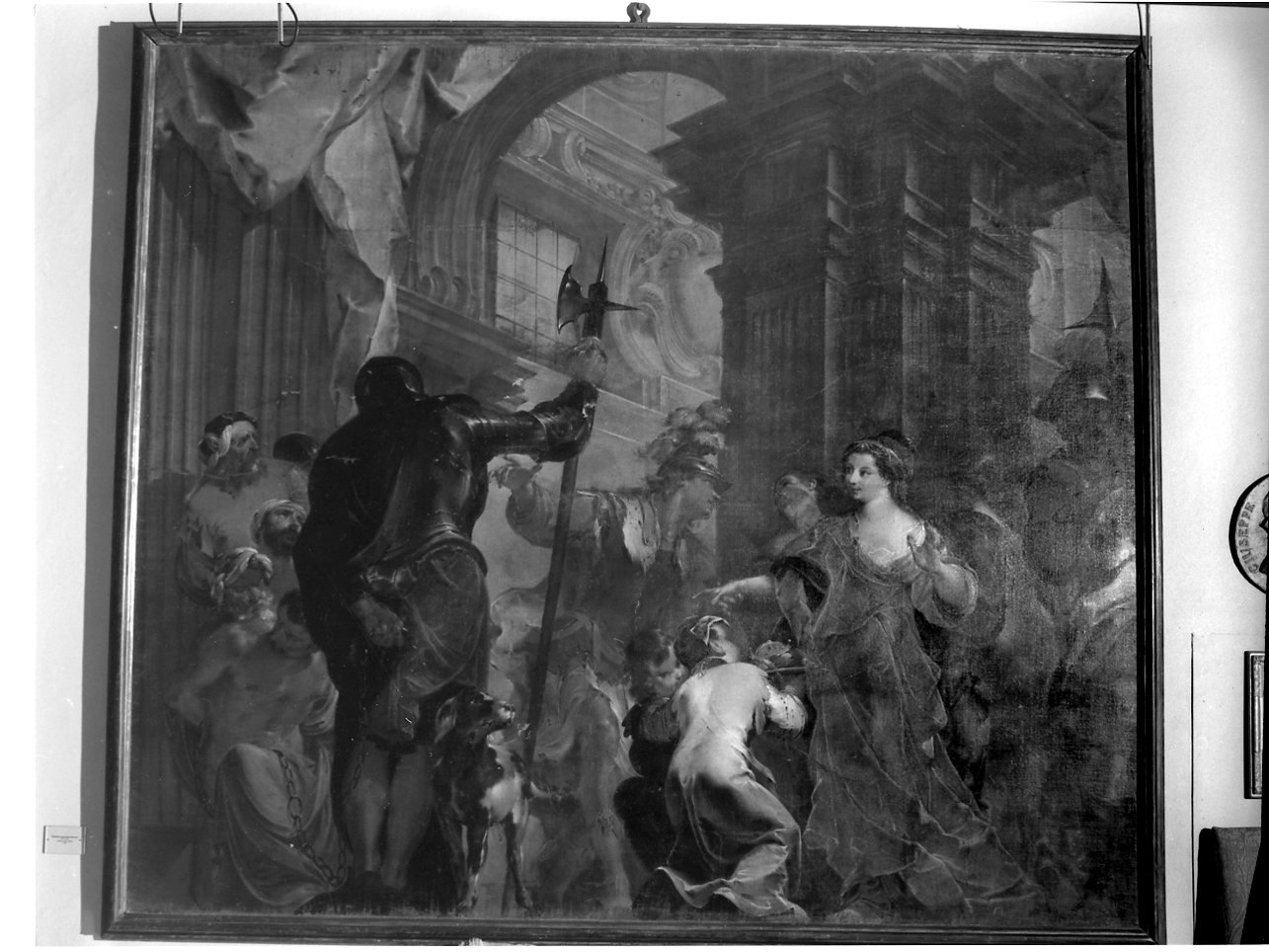 Alessandro Magno e Rosanna (dipinto, elemento d'insieme) di Bazzani Giuseppe (secondo quarto sec. XVIII)