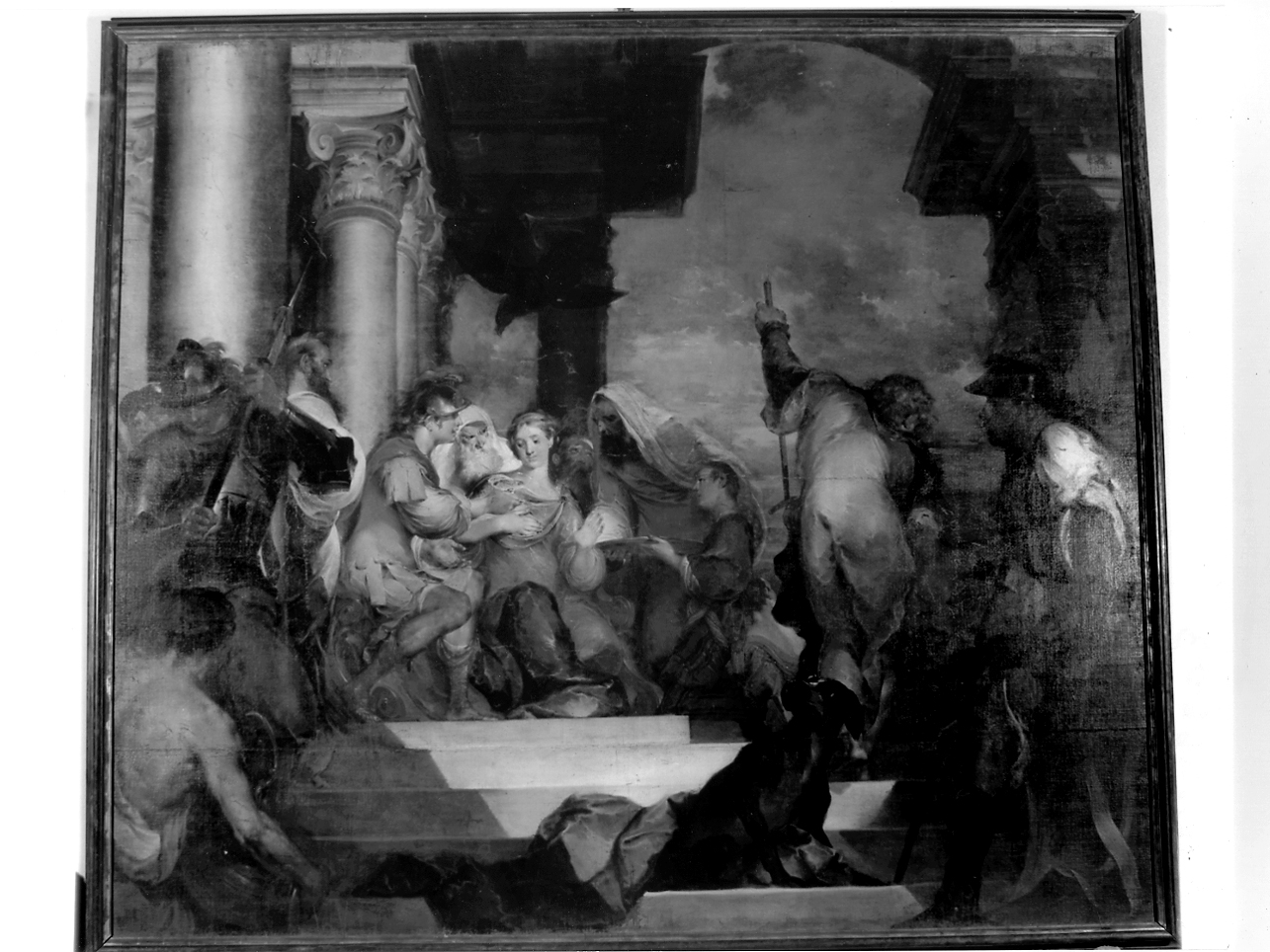 Nozze di Alessandro Magno e Rosanna (dipinto, elemento d'insieme) di Bazzani Giuseppe (secondo quarto sec. XVIII)