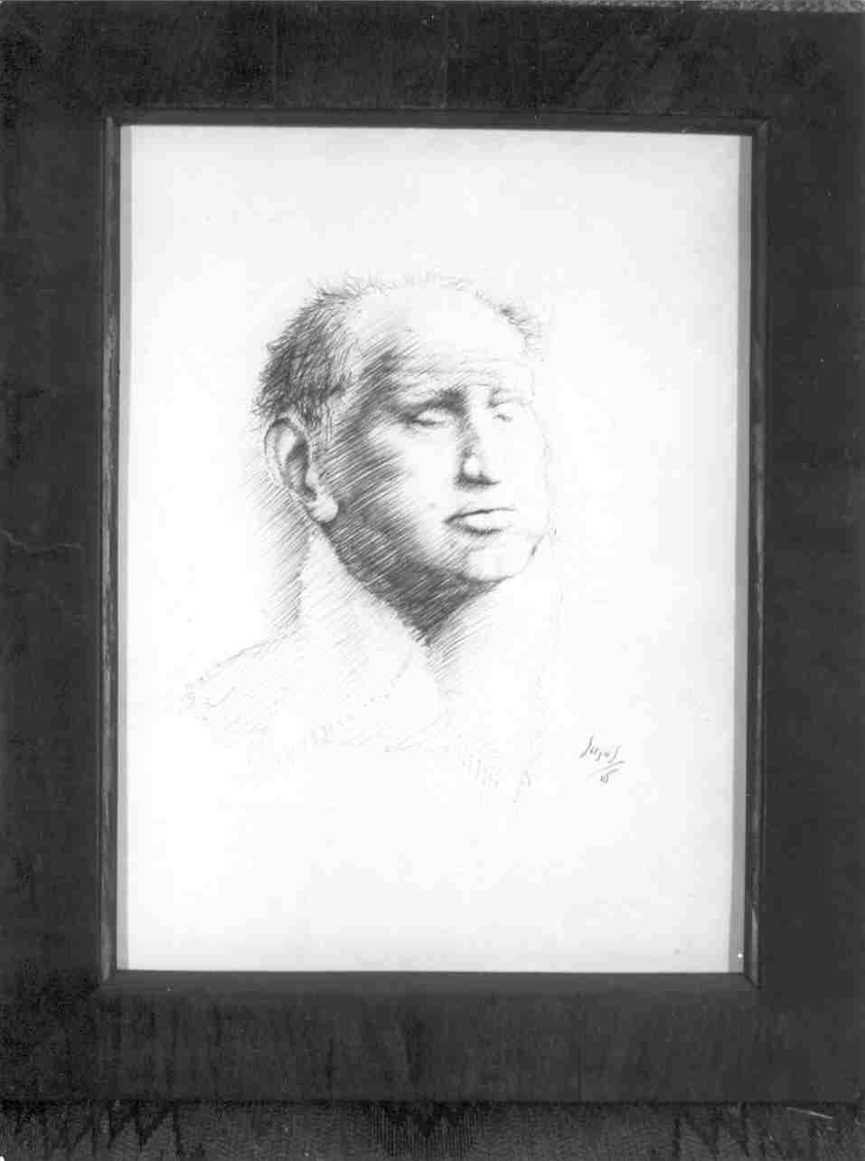 testa di uomo (dipinto, opera isolata) - ambito lombardo (sec. XX)