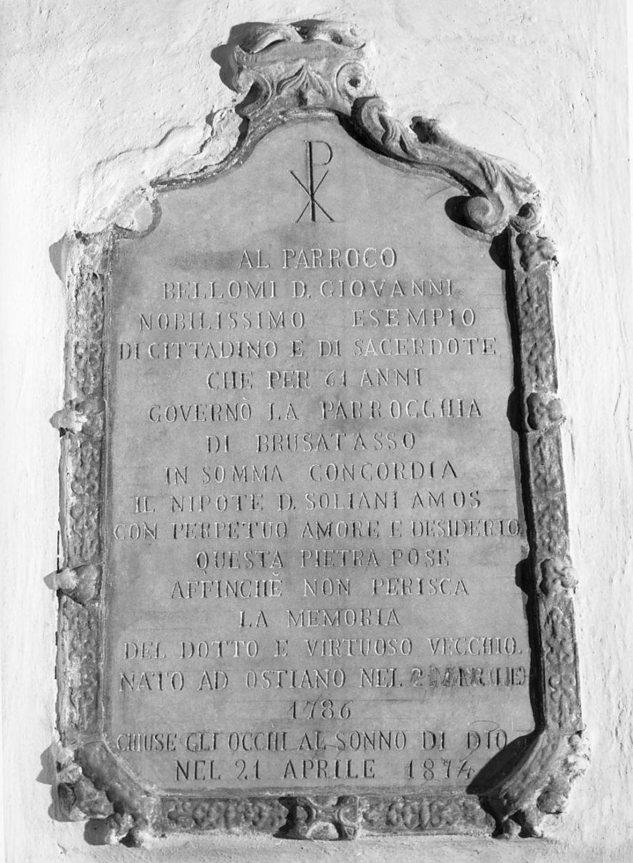 lapide commemorativa - ambito mantovano (metà sec. XVIII)