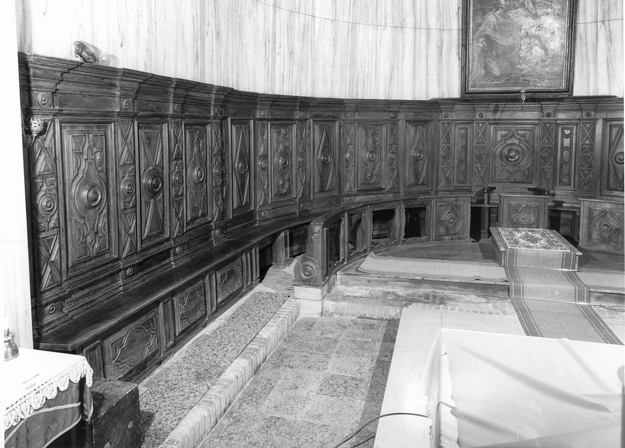 stalli del coro di Ziroldi Salvatore (attribuito), Vogini Giorgio (sec. XVIII, sec. XX)