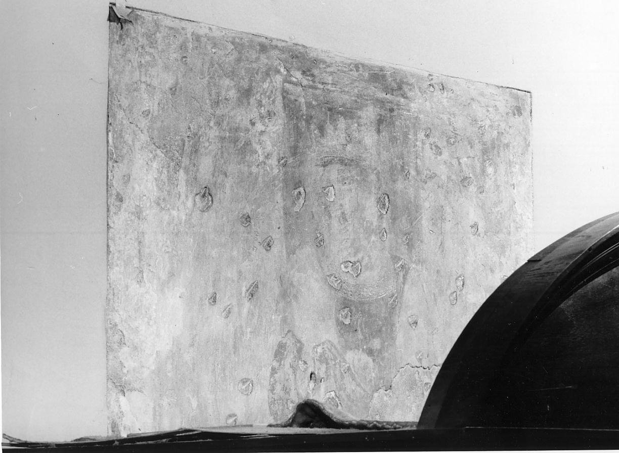 Madonna (?) con Bambino in trono (dipinto, frammento) - ambito lombardo (prima metà sec. XV)