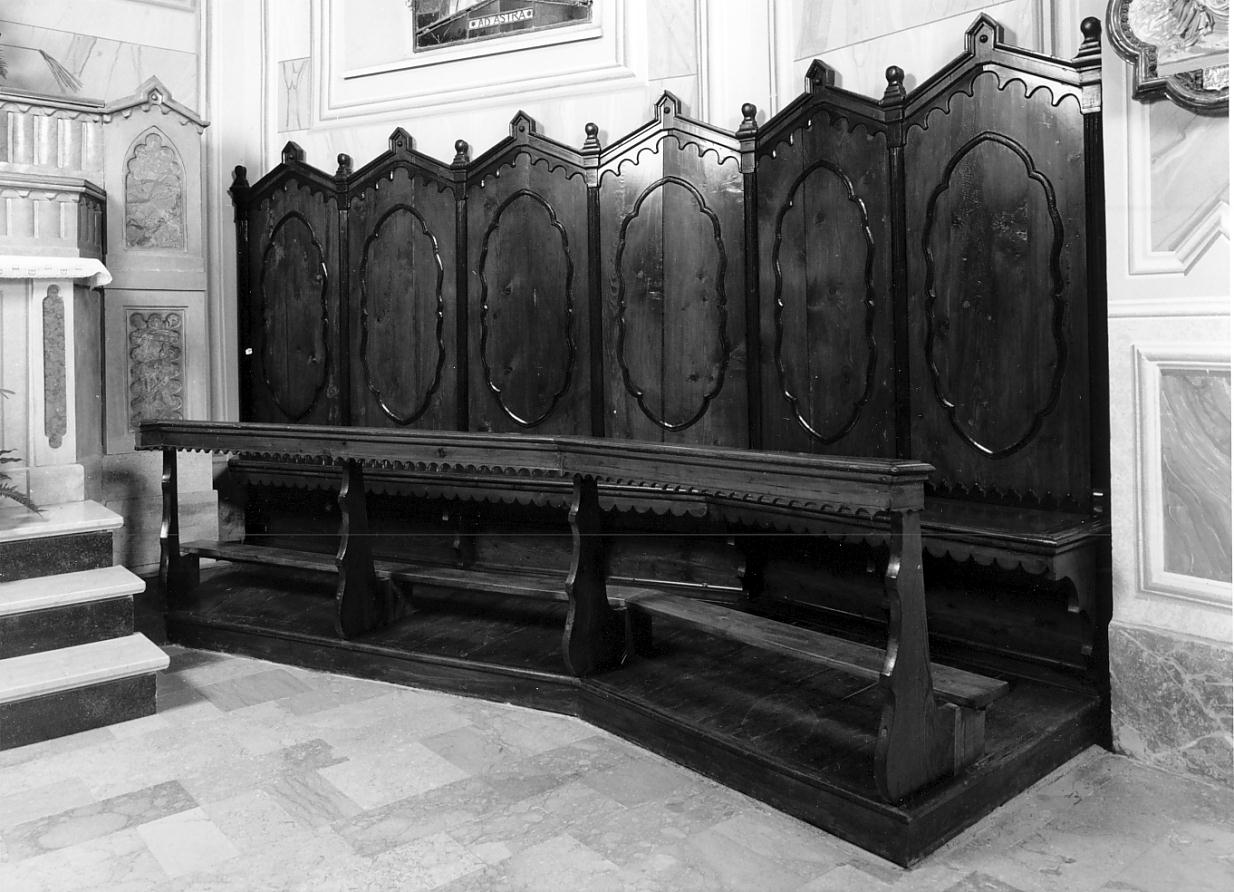 stalli del coro, opera isolata - ambito cremonese (ultimo quarto sec. XIX)