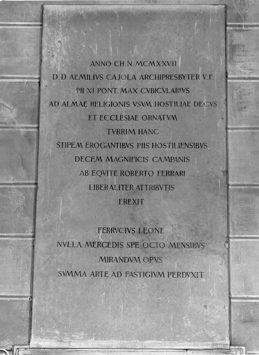 lapide commemorativa - ambito mantovano (sec. XX)