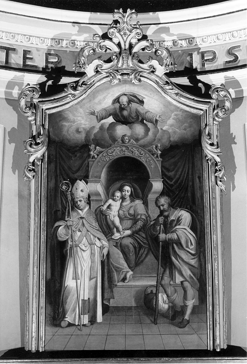 Madonna in trono e Santi (dipinto, elemento d'insieme) di Trotti Giovanni Battista detto Malosso (ultimo quarto sec. XVI)