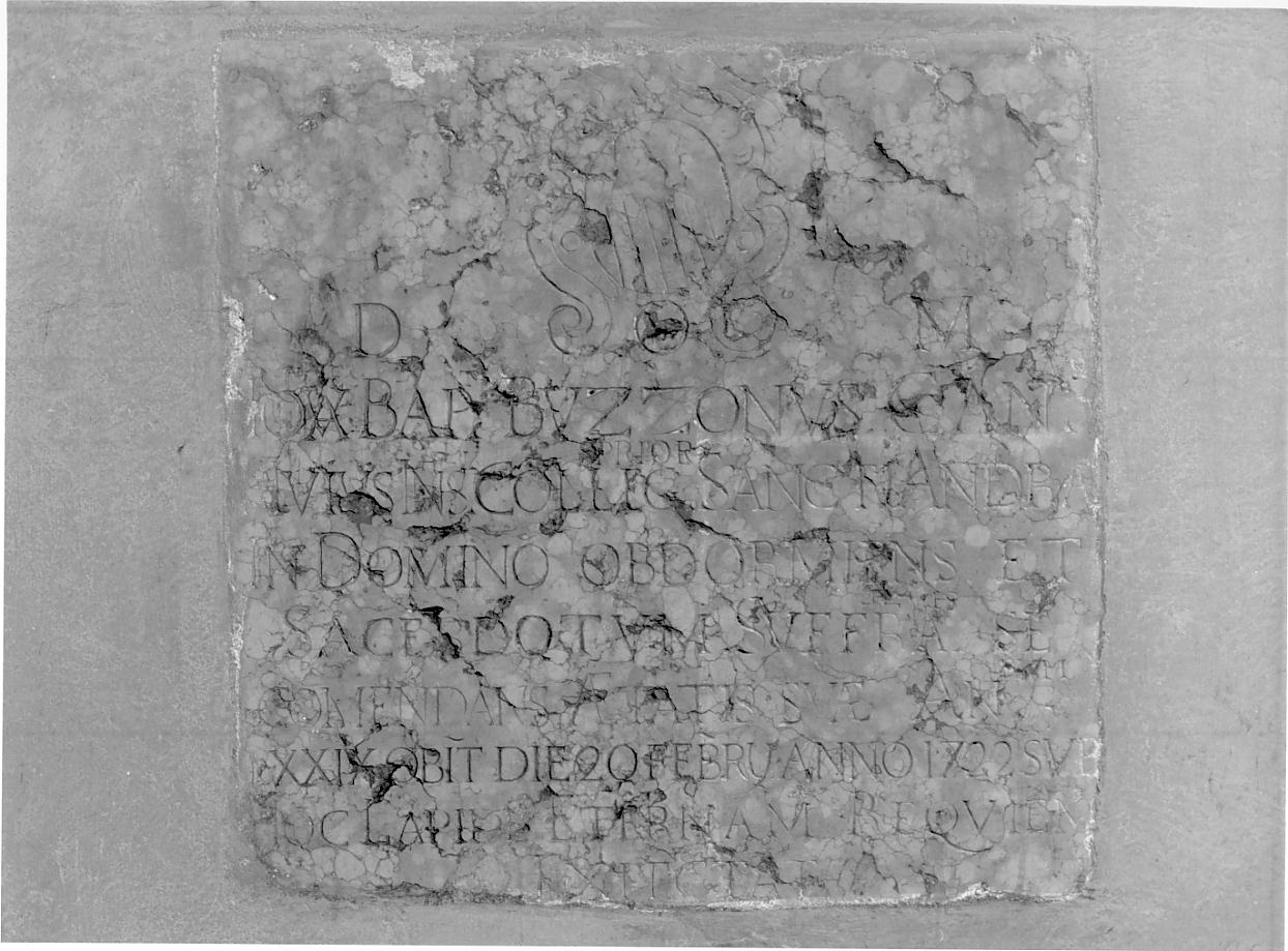 lapide, opera isolata - ambito mantovano (primo quarto sec. XVIII)