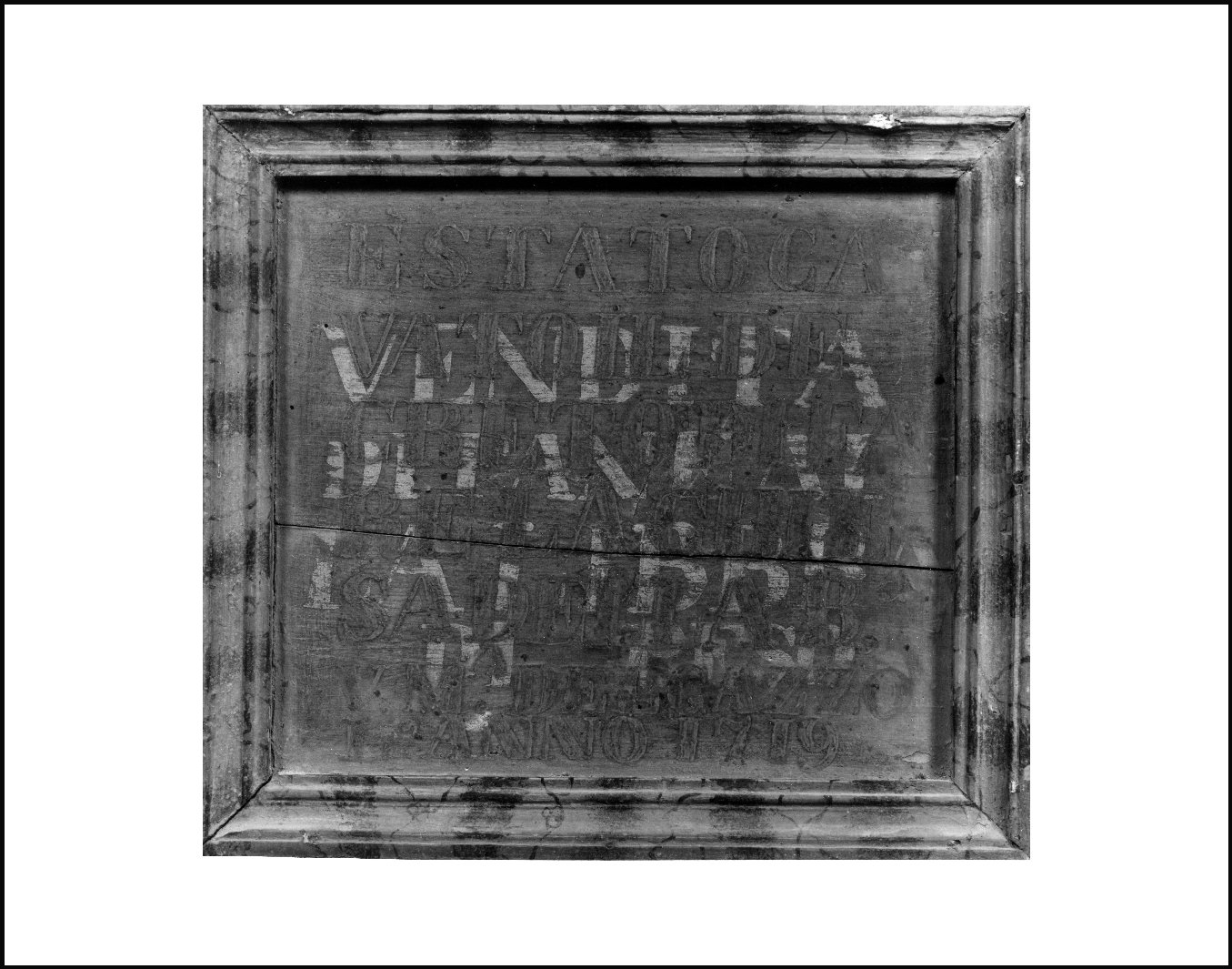 targa, opera isolata - ambito lombardo (sec. XVIII)