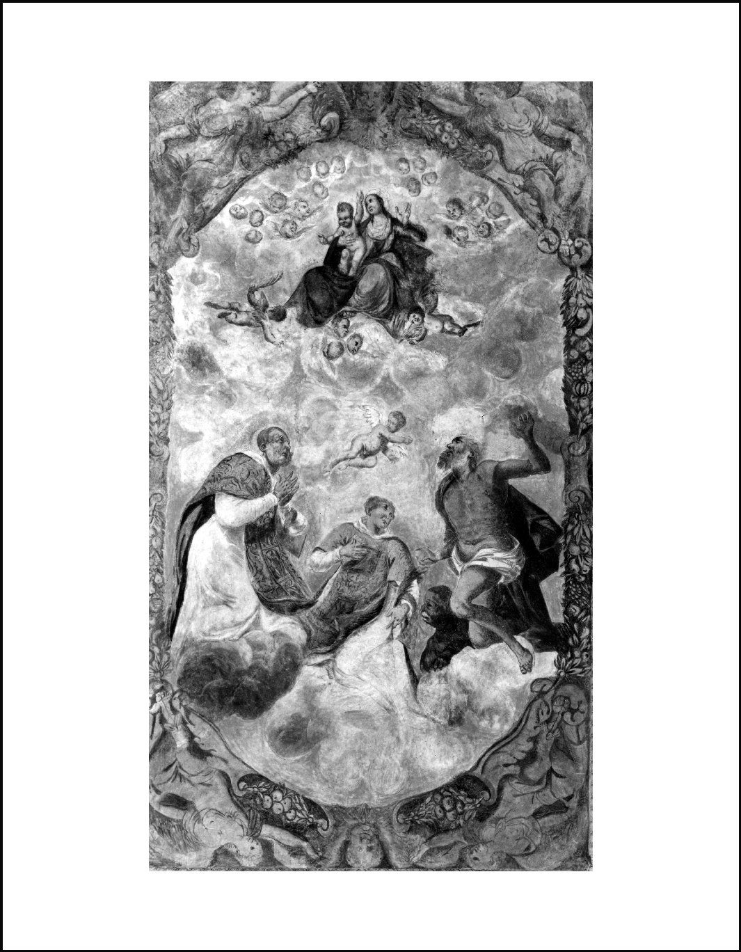 Madonna in gloria e Santi (dipinto, opera isolata) - ambito lombardo (sec. XVIII)