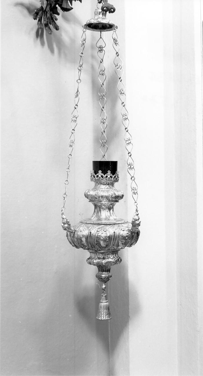 lampada pensile ad anfora, serie - ambito lombardo (seconda metà sec. XVIII)