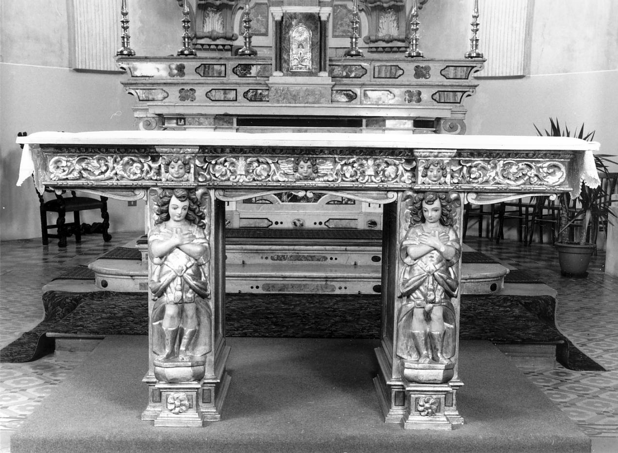 mensa d'altare, elemento d'insieme - ambito bresciano (prima metà, terzo quarto sec. XVII, sec. XX)