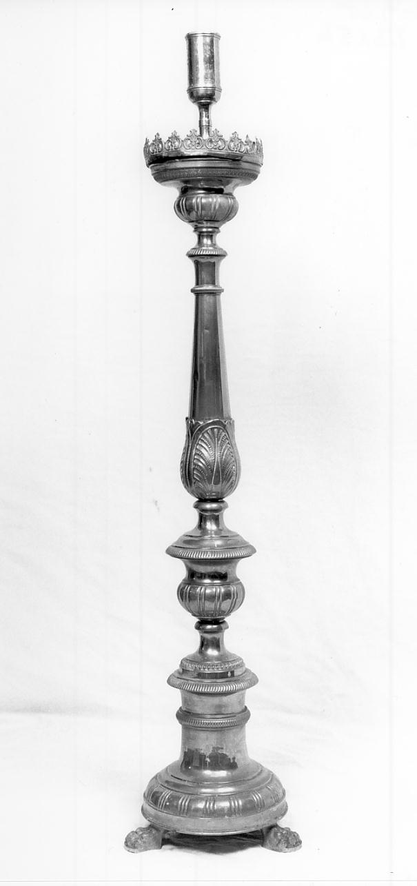 candeliere d'altare, elemento d'insieme - ambito lombardo (metà sec. XIX)